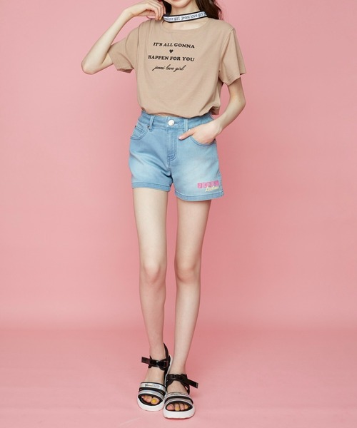 JENNI love(ジェニィラブ)の「接触冷感ツートンロゴデニムショーパン(デニムパンツ・キッズ・サックスブルー/ブルー・130cm/140cm/150cm/160cm)」の16枚目の写真