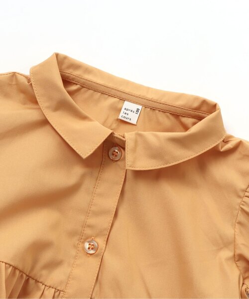 apres les cours（アプレレクール）の「ティアードシャツワンピ（シャツワンピース・キッズ・オフホワイト/オレンジ・100/110/130/140/90/120/80）」の9枚目の写真