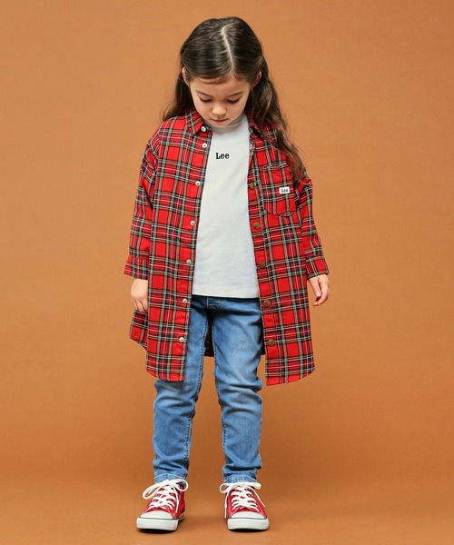 Lee(リー)の「Lee/リー デニム シャツワンピース(シャツワンピース・キッズ・ワンウォッシュ/インディゴブルー/グリーン系その他/レッド系その他・110/100/120/130/150/140)」の22枚目の写真