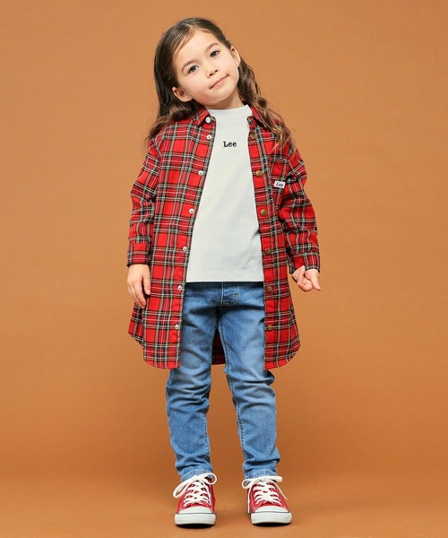 Lee(リー)の「Lee/リー デニム シャツワンピース(シャツワンピース・キッズ・ワンウォッシュ/インディゴブルー/グリーン系その他/レッド系その他・110/100/120/130/150/140)」の15枚目の写真