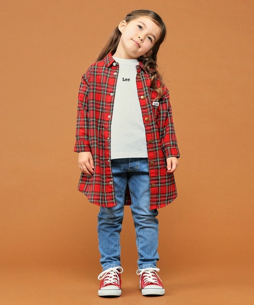 Lee(リー)の「Lee/リー デニム シャツワンピース(シャツワンピース・キッズ・ワンウォッシュ/インディゴブルー/グリーン系その他/レッド系その他・110/100/120/130/150/140)」の14枚目の写真