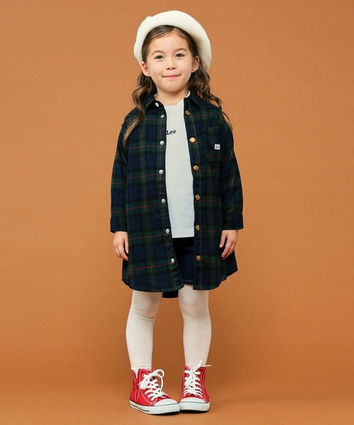 Lee(リー)の「Lee/リー デニム シャツワンピース(シャツワンピース・キッズ・ワンウォッシュ/インディゴブルー/グリーン系その他/レッド系その他・110/100/120/130/150/140)」の11枚目の写真