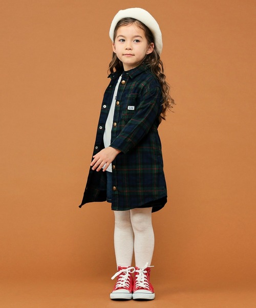 Lee(リー)の「Lee/リー デニム シャツワンピース(シャツワンピース・キッズ・ワンウォッシュ/インディゴブルー/グリーン系その他/レッド系その他・110/100/120/130/150/140)」の10枚目の写真