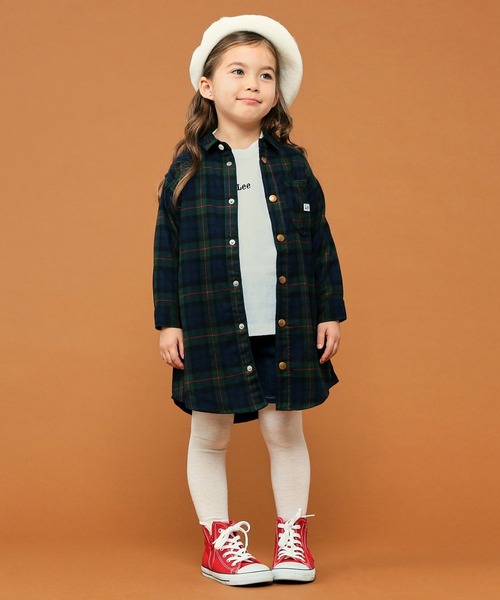 Lee(リー)の「Lee/リー デニム シャツワンピース(シャツワンピース・キッズ・ワンウォッシュ/インディゴブルー/グリーン系その他/レッド系その他・110/100/120/130/150/140)」の13枚目の写真