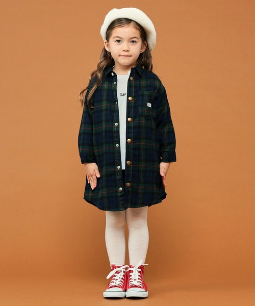 Lee(リー)の「Lee/リー デニム シャツワンピース(シャツワンピース・キッズ・ワンウォッシュ/インディゴブルー/グリーン系その他/レッド系その他・110/100/120/130/150/140)」の12枚目の写真