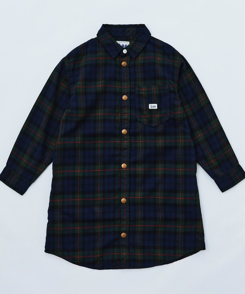 Lee(リー)の「Lee/リー デニム シャツワンピース(シャツワンピース・キッズ・ワンウォッシュ/インディゴブルー/グリーン系その他/レッド系その他・110/100/120/130/150/140)」の6枚目の写真