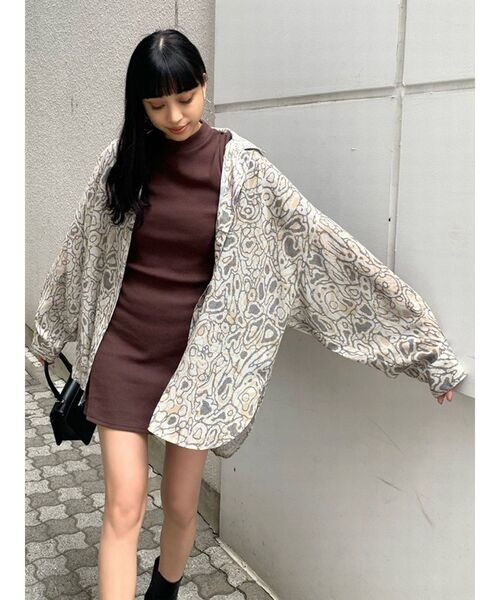 EMODA（エモダ）の「シアーオープンシャツ（シャツ/ブラウス・レディース・カーキ/その他1/その他/ブラック・FREE）」の5枚目の写真