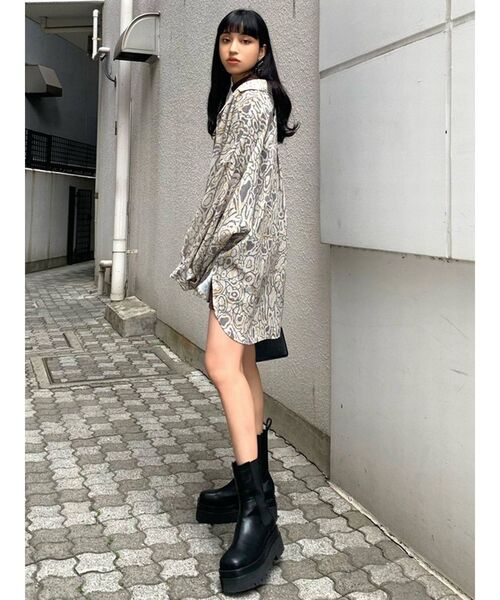 EMODA（エモダ）の「シアーオープンシャツ（シャツ/ブラウス・レディース・カーキ/その他1/その他/ブラック・FREE）」の6枚目の写真