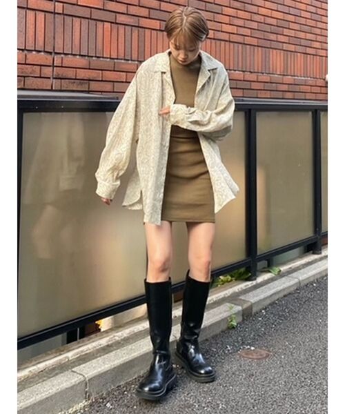 EMODA（エモダ）の「シアーオープンシャツ（シャツ/ブラウス・レディース・カーキ/その他1/その他/ブラック・FREE）」の9枚目の写真