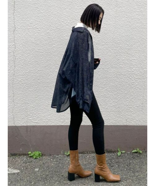 EMODA（エモダ）の「シアーオープンシャツ（シャツ/ブラウス・レディース・カーキ/その他1/その他/ブラック・FREE）」の15枚目の写真