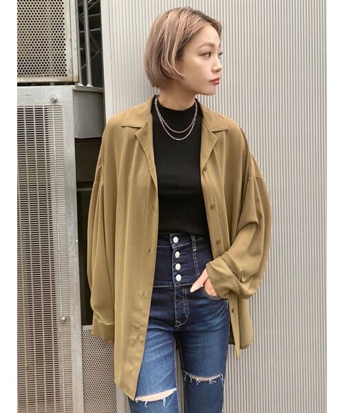 EMODA（エモダ）の「シアーオープンシャツ（シャツ/ブラウス・レディース・カーキ/その他1/その他/ブラック・FREE）」の20枚目の写真