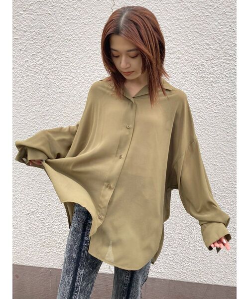 EMODA（エモダ）の「シアーオープンシャツ（シャツ/ブラウス・レディース・カーキ/その他1/その他/ブラック・FREE）」の22枚目の写真