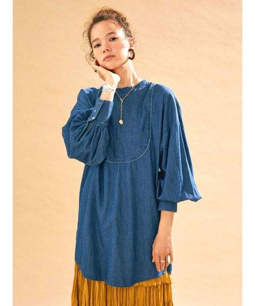 Ungrid(アングリッド)の「【10周年限定】オーガニックコットンデニムドレスシャツ(シャツ/ブラウス・レディース・ブルー/インディゴブルー・FREE)」の2枚目の写真