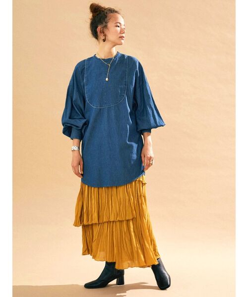 Ungrid(アングリッド)の「【10周年限定】オーガニックコットンデニムドレスシャツ(シャツ/ブラウス・レディース・ブルー/インディゴブルー・FREE)」の5枚目の写真