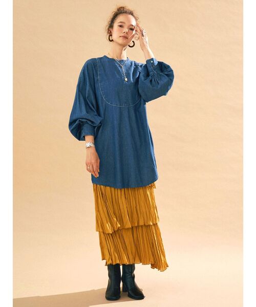 Ungrid(アングリッド)の「【10周年限定】オーガニックコットンデニムドレスシャツ(シャツ/ブラウス・レディース・ブルー/インディゴブルー・FREE)」の6枚目の写真