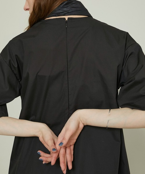 ELIN（エリン）の「【ELIN(エリン)】ポプリンボウアットドレス 12101-24-1106（ワンピース・レディース・ブラック・36）」の9枚目の写真