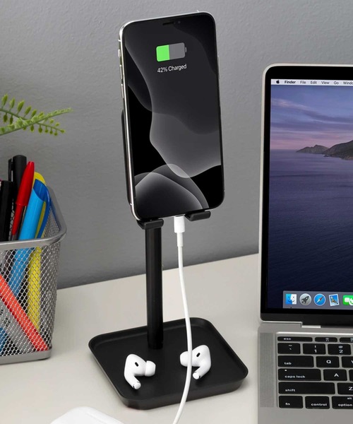 HIGHTIDE（ハイタイド）の「Kikkerland キッカーランド ザパーフェクトフォンスタンド（スマホグッズ・レディース・ホワイト/ブラック・FREE）」の2枚目の写真