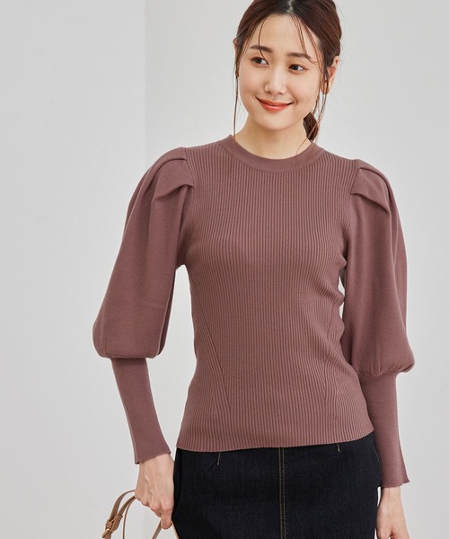 ROPE' PICNIC（ロペピクニック）の「袖ディティールニットプルオーバー（ニット/セーター・レディース・ブラック/ベージュ/ワイン/ブラウン系その他2・38）」の4枚目の写真