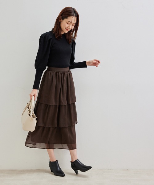 ROPE' PICNIC（ロペピクニック）の「袖ディティールニットプルオーバー（ニット/セーター・レディース・ブラック/ベージュ/ワイン/ブラウン系その他2・38）」の7枚目の写真