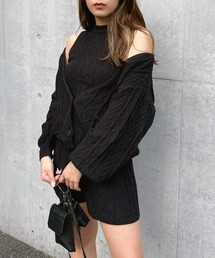 SPIRALGIRL | ケーブルニットスリーピースセットアップ(ワンピース)