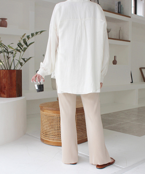 MODE ROBE（モードローブ）の「リブパンツ（その他パンツ・レディース・ブラック/ベージュ・FREE）」の9枚目の写真