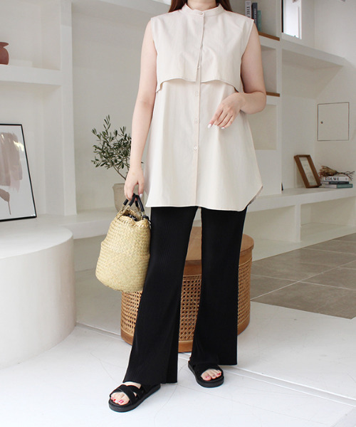 MODE ROBE（モードローブ）の「リブパンツ（その他パンツ・レディース・ブラック/ベージュ・FREE）」の13枚目の写真