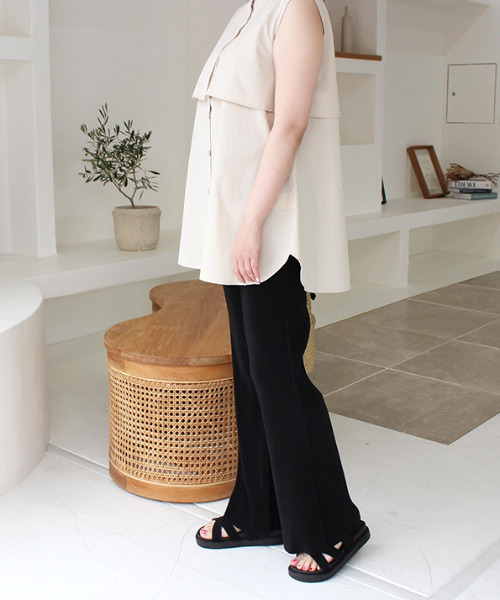 MODE ROBE（モードローブ）の「リブパンツ（その他パンツ・レディース・ブラック/ベージュ・FREE）」の15枚目の写真