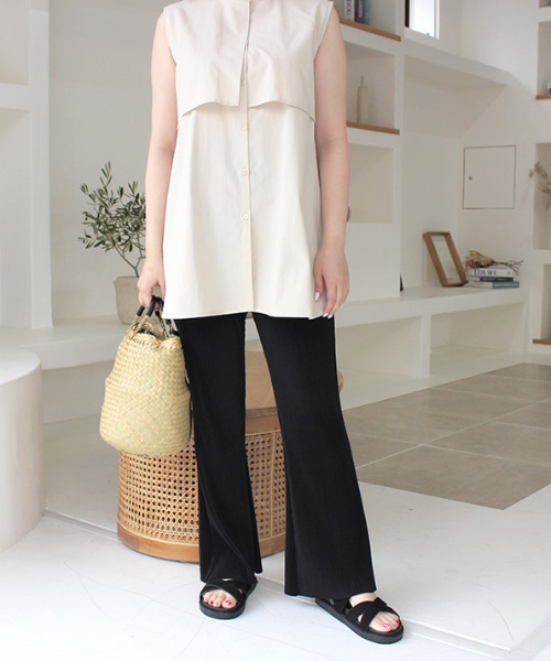 MODE ROBE（モードローブ）の「リブパンツ（その他パンツ・レディース・ブラック/ベージュ・FREE）」の17枚目の写真