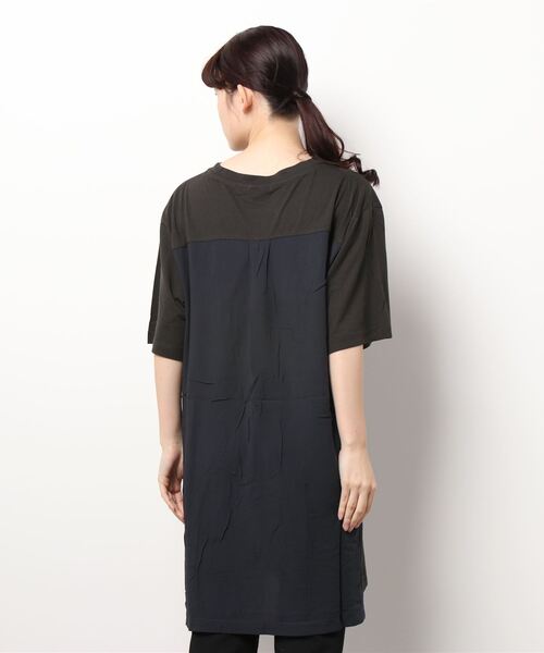 shop DADA(ショップダダ)の「ロゴ入りチュニックT(1S15-350109)(Tシャツ/カットソー・レディース・ホワイト/チャコールグレー/ブルー系・FREE)」の5枚目の写真