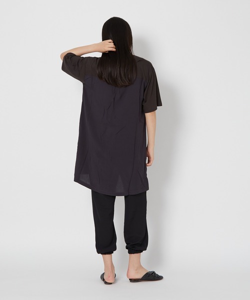 shop DADA(ショップダダ)の「ロゴ入りチュニックT(1S15-350109)(Tシャツ/カットソー・レディース・ホワイト/チャコールグレー/ブルー系・FREE)」の14枚目の写真