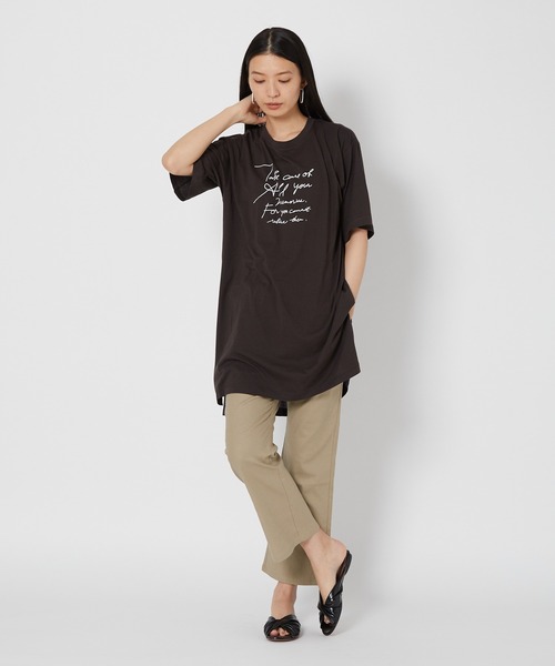 shop DADA(ショップダダ)の「ロゴ入りチュニックT(1S15-350109)(Tシャツ/カットソー・レディース・ホワイト/チャコールグレー/ブルー系・FREE)」の17枚目の写真