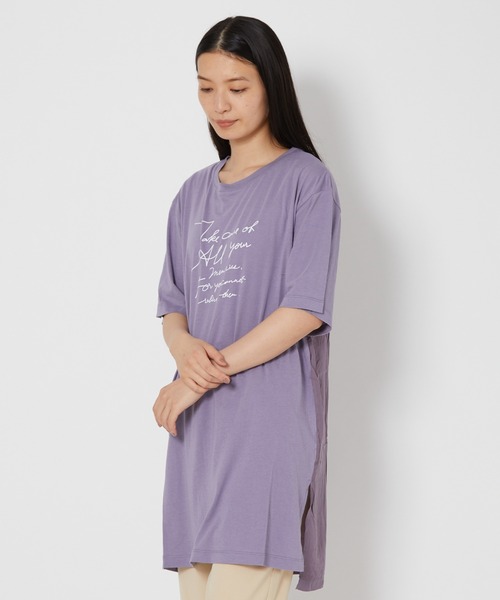 shop DADA(ショップダダ)の「ロゴ入りチュニックT(1S15-350109)(Tシャツ/カットソー・レディース・ホワイト/チャコールグレー/ブルー系・FREE)」の19枚目の写真