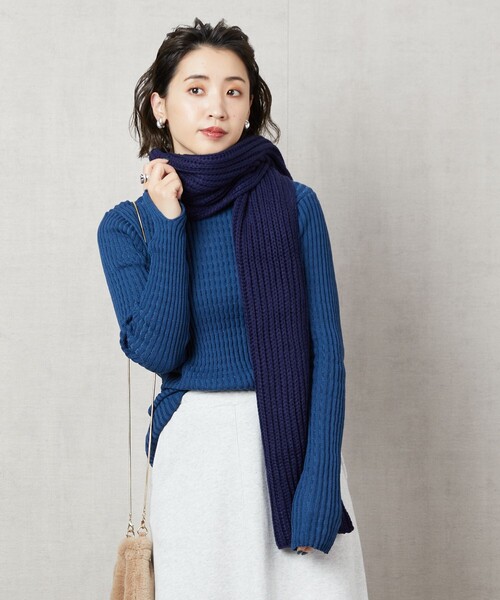 FREAK'S STORE（フリークスストア）の「▽【WEB限定】タックリブクルーネックプルオーバー(無地/ボーダー)（ニット/セーター・レディース・ナチュラル/ブラック/ブラウン/マスタード/ブルー/ブラック×ベージュ/ブラック×ホワイト/ネイビー/その他1/ベージュ/ネイビー×ホワイト/レモンイエロー/ブルーグリーン・ﾌﾘ-）」の15枚目の写真