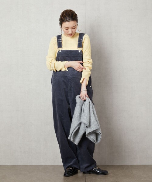 FREAK'S STORE（フリークスストア）の「▽【WEB限定】タックリブクルーネックプルオーバー(無地/ボーダー)（ニット/セーター・レディース・ナチュラル/ブラック/ブラウン/マスタード/ブルー/ブラック×ベージュ/ブラック×ホワイト/ネイビー/その他1/ベージュ/ネイビー×ホワイト/レモンイエロー/ブルーグリーン・ﾌﾘ-）」の9枚目の写真