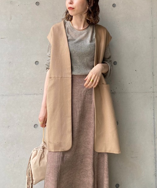 CAPRICIEUX LE'MAGE（カプリシューレマージュ）の「〈WEB・一部店舗限定〉ミドル丈ベスト（ベスト・レディース・ベージュ/アイボリー・FREE）」の16枚目の写真