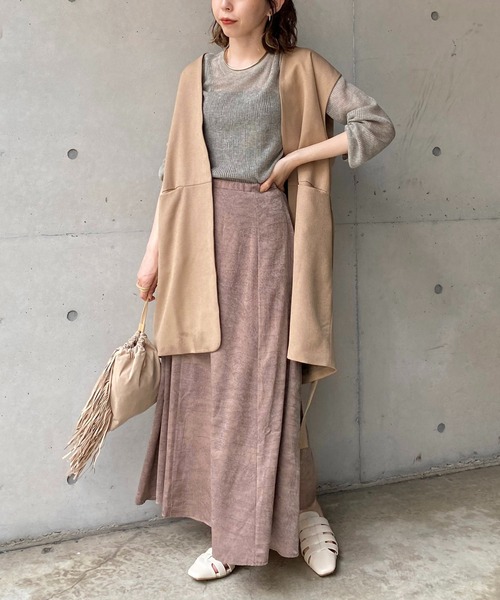 CAPRICIEUX LE'MAGE（カプリシューレマージュ）の「〈WEB・一部店舗限定〉ミドル丈ベスト（ベスト・レディース・ベージュ/アイボリー・FREE）」の17枚目の写真