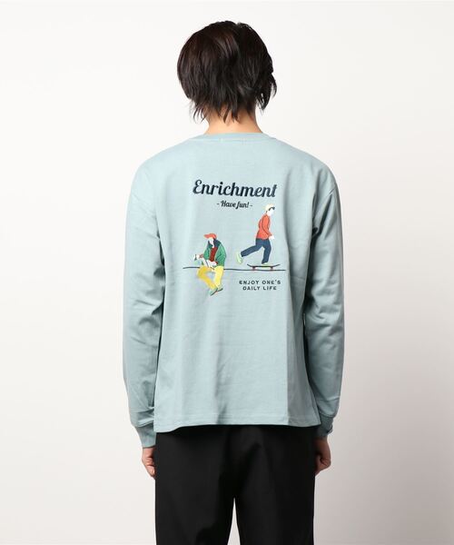 BACK NUMBER（バックナンバー）の「【BACK NUMBER】ビッグシルエット刺繍ロンＴ（Tシャツ/カットソー・メンズ・ホワイト/ブラック/ベージュ/ピンク/ブルー/ライトベージュ・M/L/XL）」の13枚目の写真