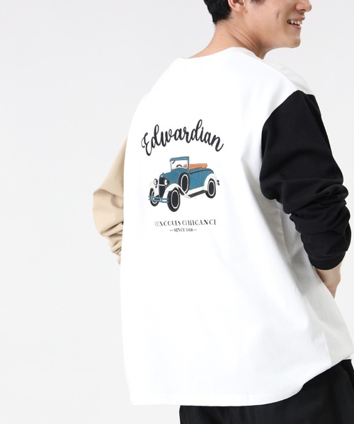 BACK NUMBER（バックナンバー）の「【BACK NUMBER】ビッグシルエット刺繍ロンＴ（Tシャツ/カットソー・メンズ・ホワイト/ブラック/ベージュ/ピンク/ブルー/ライトベージュ・M/L/XL）」の5枚目の写真