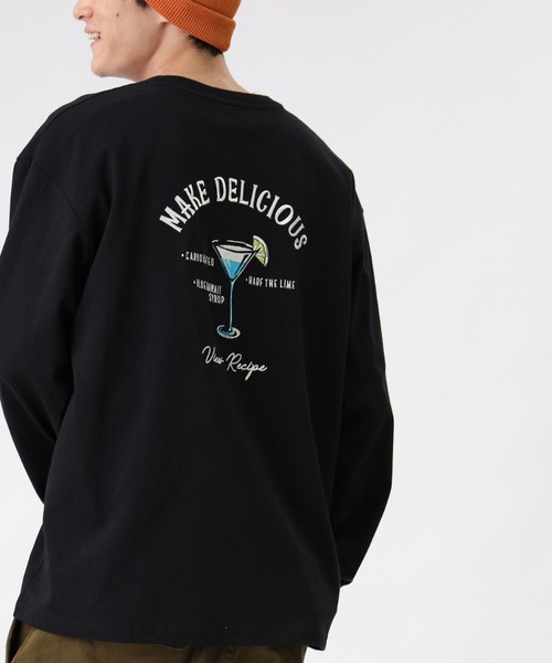 BACK NUMBER（バックナンバー）の「【BACK NUMBER】ビッグシルエット刺繍ロンＴ（Tシャツ/カットソー・メンズ・ホワイト/ブラック/ベージュ/ピンク/ブルー/ライトベージュ・M/L/XL）」の3枚目の写真