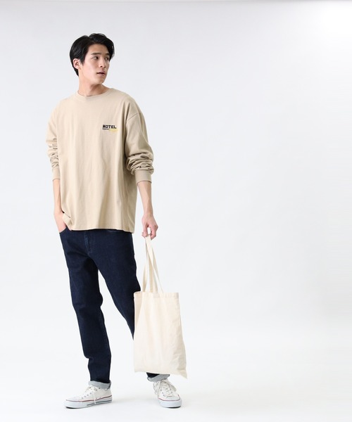 BACK NUMBER（バックナンバー）の「【BACK NUMBER】ビッグシルエット刺繍ロンＴ（Tシャツ/カットソー・メンズ・ホワイト/ブラック/ベージュ/ピンク/ブルー/ライトベージュ・M/L/XL）」の22枚目の写真