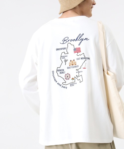 BACK NUMBER（バックナンバー）の「【BACK NUMBER】ビッグシルエット刺繍ロンＴ（Tシャツ/カットソー・メンズ・ホワイト/ブラック/ベージュ/ピンク/ブルー/ライトベージュ・M/L/XL）」の14枚目の写真