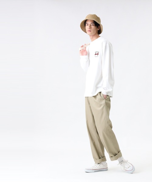 BACK NUMBER（バックナンバー）の「【BACK NUMBER】ビッグシルエット刺繍ロンＴ（Tシャツ/カットソー・メンズ・ホワイト/ブラック/ベージュ/ピンク/ブルー/ライトベージュ・M/L/XL）」の15枚目の写真