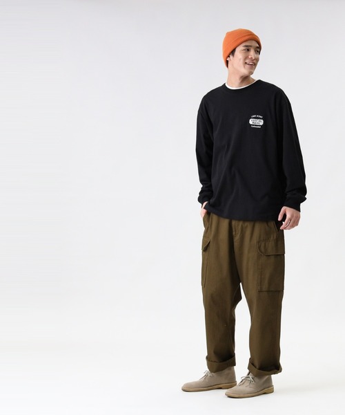 BACK NUMBER（バックナンバー）の「【BACK NUMBER】ビッグシルエット刺繍ロンＴ（Tシャツ/カットソー・メンズ・ホワイト/ブラック/ベージュ/ピンク/ブルー/ライトベージュ・M/L/XL）」の18枚目の写真