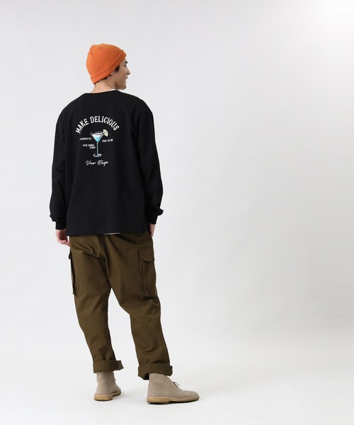 BACK NUMBER（バックナンバー）の「【BACK NUMBER】ビッグシルエット刺繍ロンＴ（Tシャツ/カットソー・メンズ・ホワイト/ブラック/ベージュ/ピンク/ブルー/ライトベージュ・M/L/XL）」の19枚目の写真