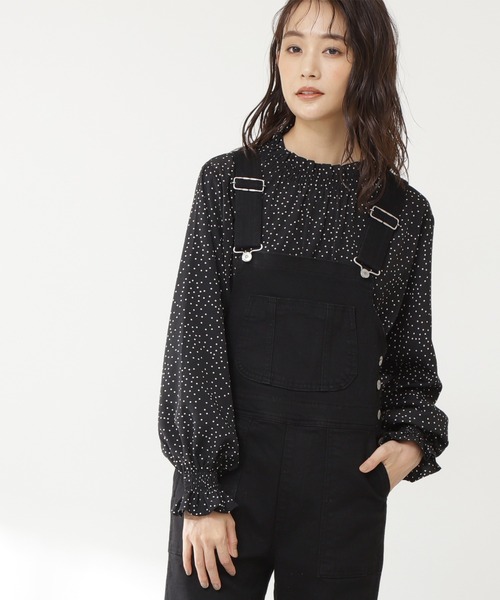 N.（N. Natural Beauty Basic）（エヌエヌナチュラルビューティーベーシック）の「前後２ＷＡＹシャーリングハイネックブラウス（シャツ/ブラウス・レディース・ブルー/モカ/ブラック系その他/ホワイト系その他/ブラック・MEDIUM）」の3枚目の写真