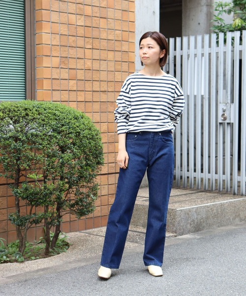 URBAN RESEARCH（アーバンリサーチ）の「『ユニセックス』#U URBAN RESEARCH　バスクボーダーシャツ（Tシャツ/カットソー・メンズ・ブラック/ネイビー/ブルー系その他/バーガンディー・2/3）」の7枚目の写真