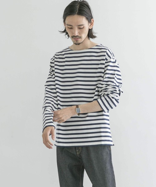 URBAN RESEARCH（アーバンリサーチ）の「『ユニセックス』#U URBAN RESEARCH　バスクボーダーシャツ（Tシャツ/カットソー・メンズ・ブラック/ネイビー/ブルー系その他/バーガンディー・2/3）」の19枚目の写真