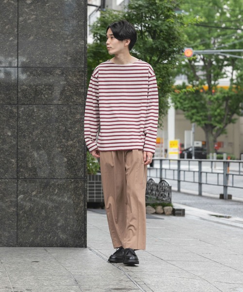 URBAN RESEARCH（アーバンリサーチ）の「『ユニセックス』#U URBAN RESEARCH　バスクボーダーシャツ（Tシャツ/カットソー・メンズ・ブラック/ネイビー/ブルー系その他/バーガンディー・2/3）」の21枚目の写真