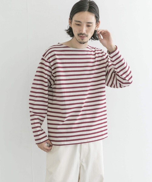 URBAN RESEARCH（アーバンリサーチ）の「『ユニセックス』#U URBAN RESEARCH　バスクボーダーシャツ（Tシャツ/カットソー・メンズ・ブラック/ネイビー/ブルー系その他/バーガンディー・2/3）」の17枚目の写真