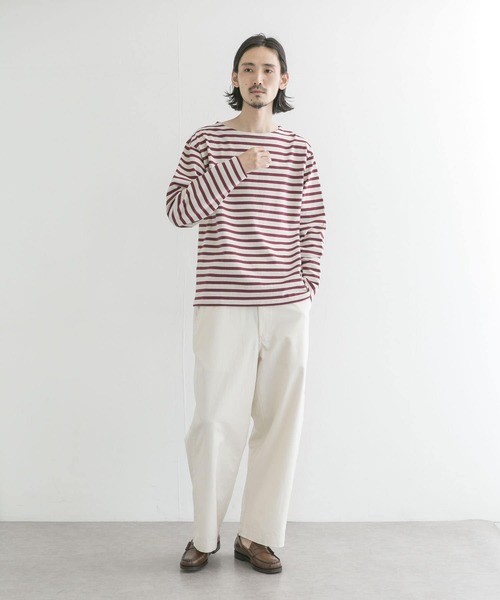 URBAN RESEARCH（アーバンリサーチ）の「『ユニセックス』#U URBAN RESEARCH　バスクボーダーシャツ（Tシャツ/カットソー・メンズ・ブラック/ネイビー/ブルー系その他/バーガンディー・2/3）」の15枚目の写真